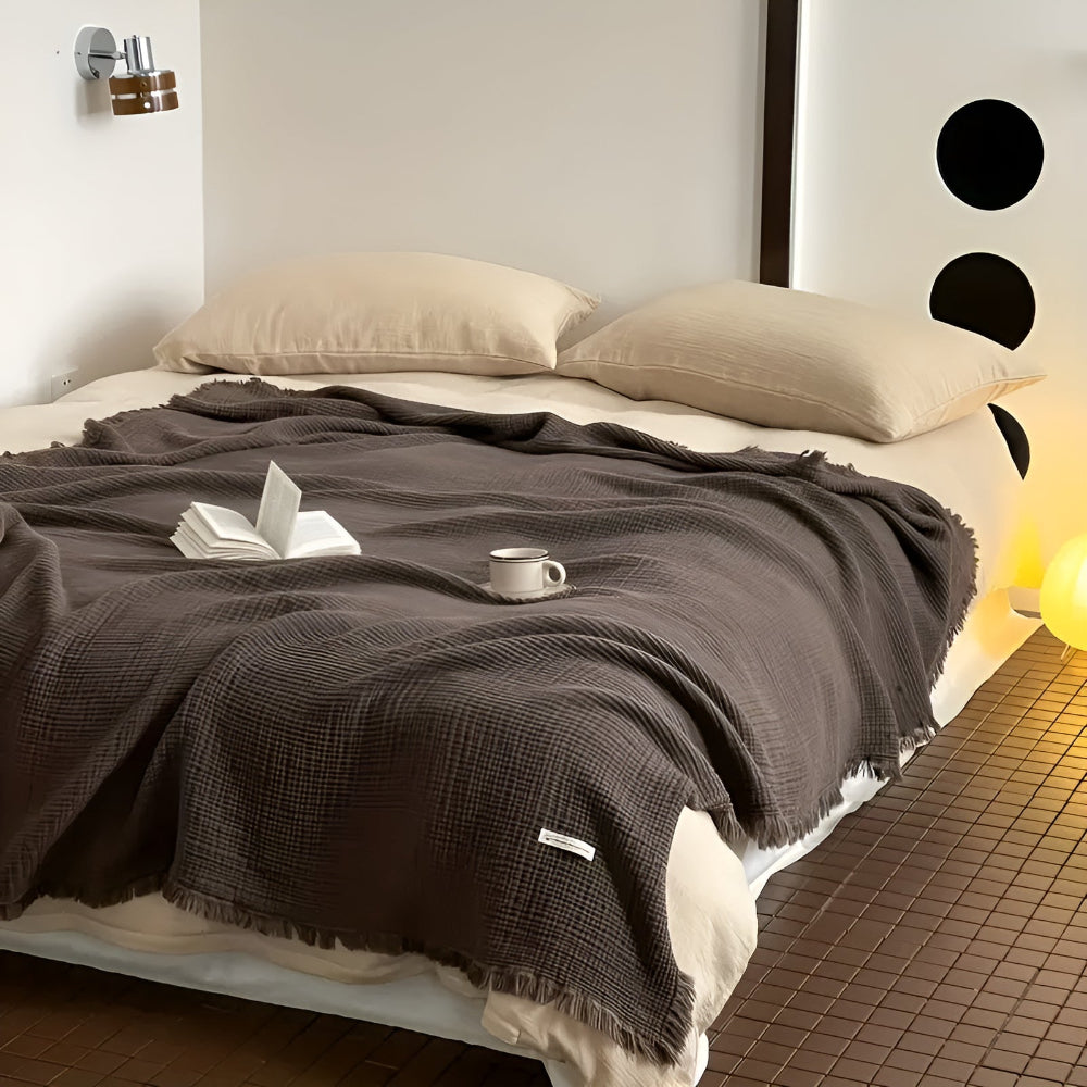 Frendorf | Baumwolle Crinkle Quast Decke