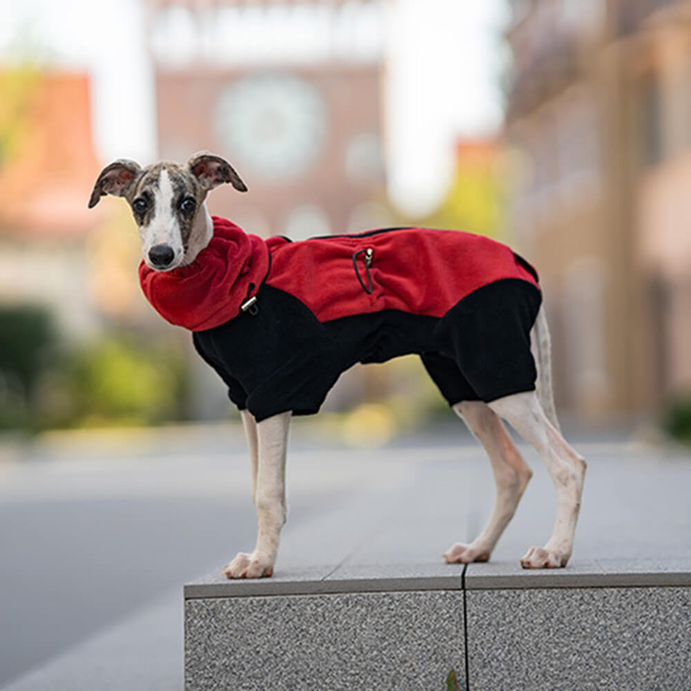 Vollständiger Schutz Polar Fleece Hund Overall mit abnehmbarem Kragen