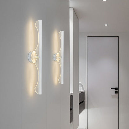 Moderne Minimalistische Lange Wellen Eisen Aluminium Silikon LED Wandleuchte Lampe Für Wohnzimmer
