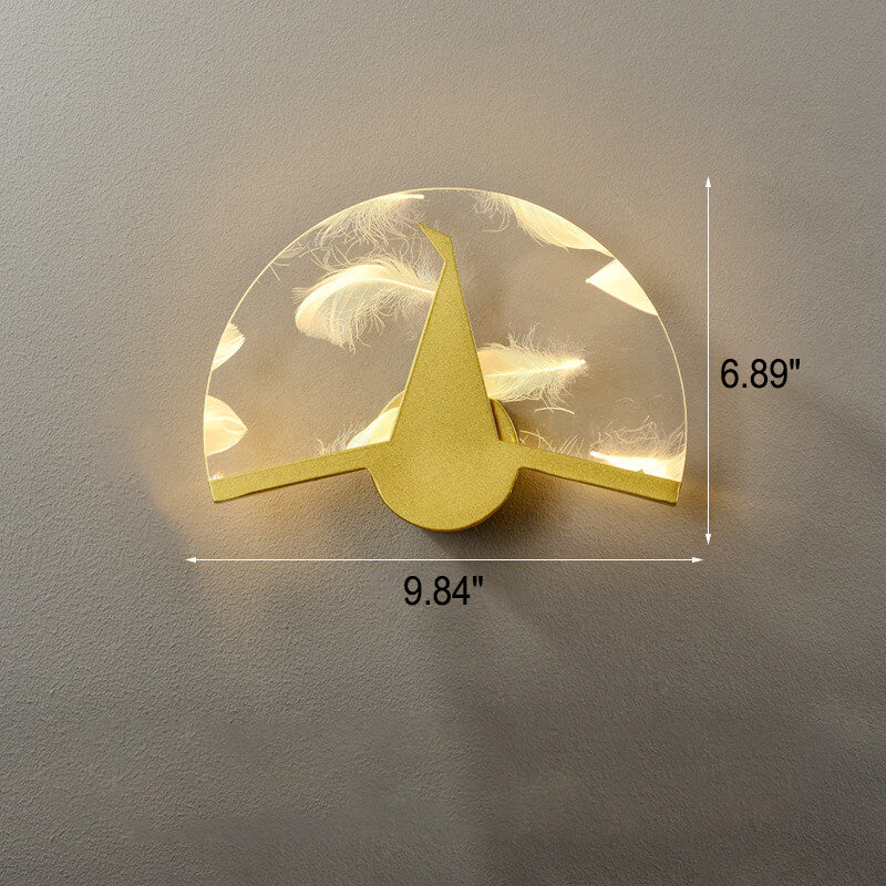 Leichte Luxuriöse Feder Effekt Acryl Geometrische LED Wand Sconce Lampe