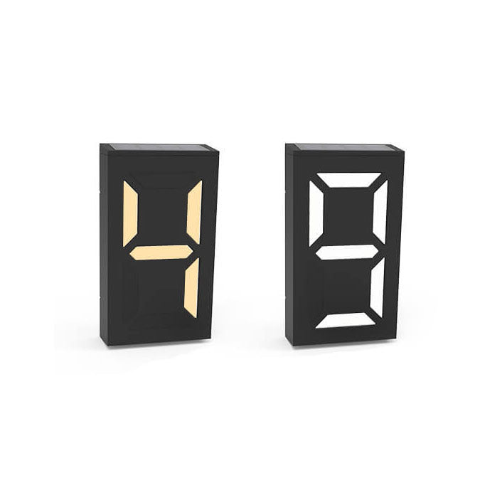 Frendorf | LumenSign Solar LED Wandleuchte | Türschild mit RGB-Beleuchtung | Außenleuchte | Modernes Design
