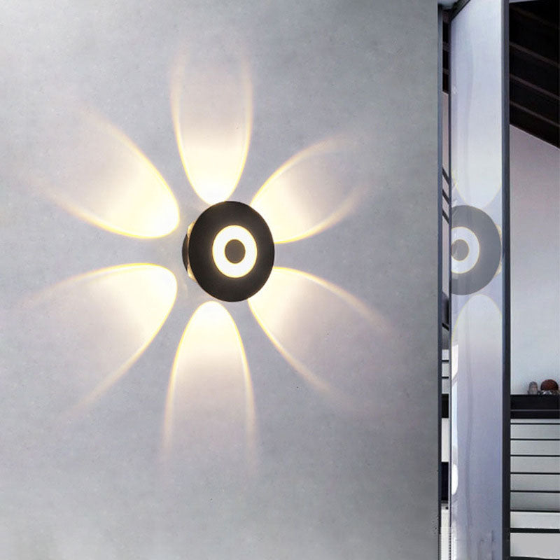 Frendorf | LumaNest LED Wandleuchte im skandinavischen Stil | Aluminium Rundschirm | Wetterfest für Außenbereich & Terrasse