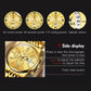 Frendorf | Luxus Gold Drei-Augen Chronograph Zifferblatt Automatische Mechanische Uhr
