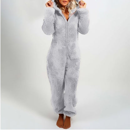Frendorf | Plüsch-Fleece-Strampler, einteiliger Pyjama für Damen