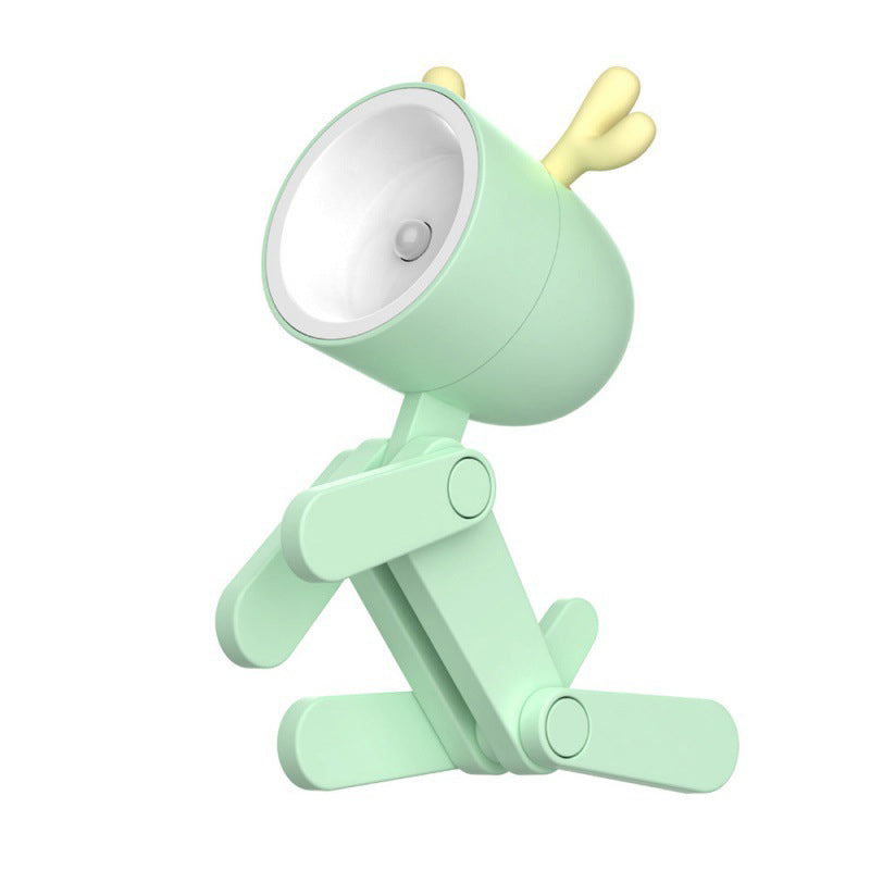 Frendorf | Mini LED süße Cartoon Tiere Welpe Reh Nachtlicht, verstellbarer kleiner Handyhalter Schreibtischlampe