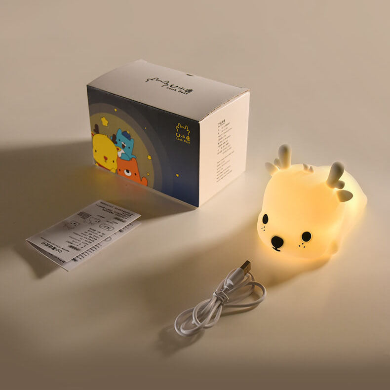 Kreative Reh-förmige Silikon LED USB Aufladbare Nachtlicht Tischlampe