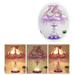 Frendorf | Elarion Glow Tischlampe | Europäisches Design | Stoffschirm & Glasfuß | Dimmbar | Romantische Beleuchtung