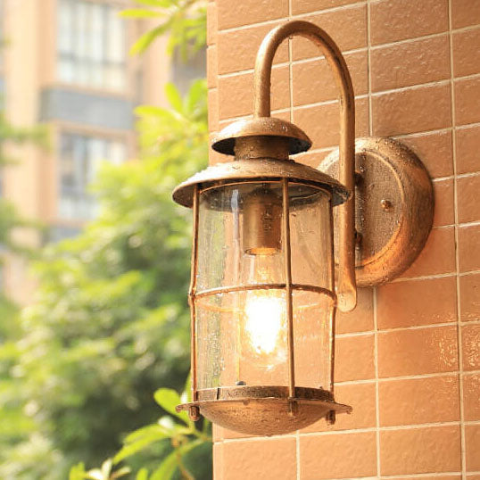 Frendorf | Aurovia Vintage Outdoor Wandleuchte | Wasserdicht | Eisen & Glas | 1-Licht Design | Ideal für Terrasse & Garten