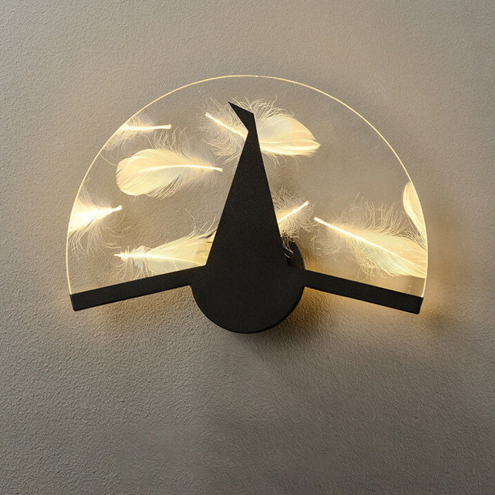 Leichte Luxuriöse Feder Effekt Acryl Geometrische LED Wand Sconce Lampe