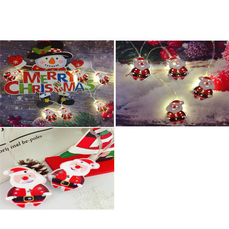 Frendorf | Weihnachtliche dekorative Lichterkette mit bemalten Glocken Elk Batteriekasten LED Lichterkette