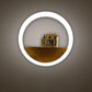 Frendorf | Lumoshelf LED Wandleuchte | Massivholz mit Ablage | Runde Wandlampe | Warm- & Weißlicht