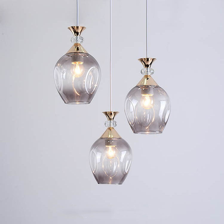 Frendorf | AuroSphere Gradient Glas Pendelleuchte | 1/3 Lichter | Insellicht | Modernes Design für Esszimmer & Küche