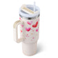 40 Oz Tumbler mit Griff Strohhalm isoliert