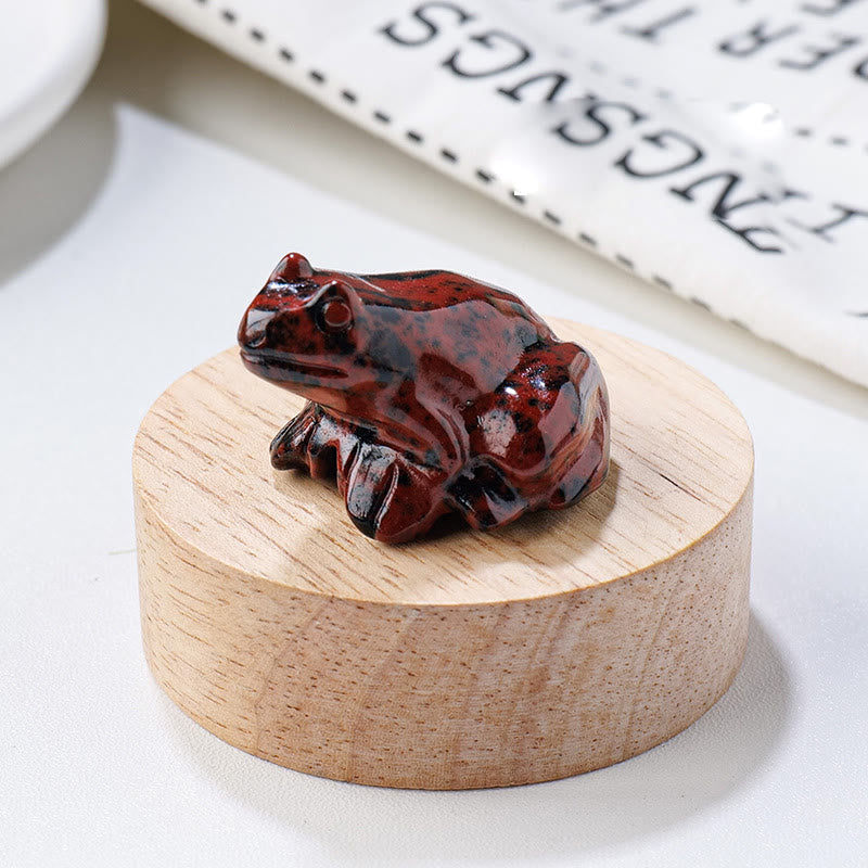 Frendorf natürliche Edelsteins geschnitzte Frosch Statue Edelstein Dekoration