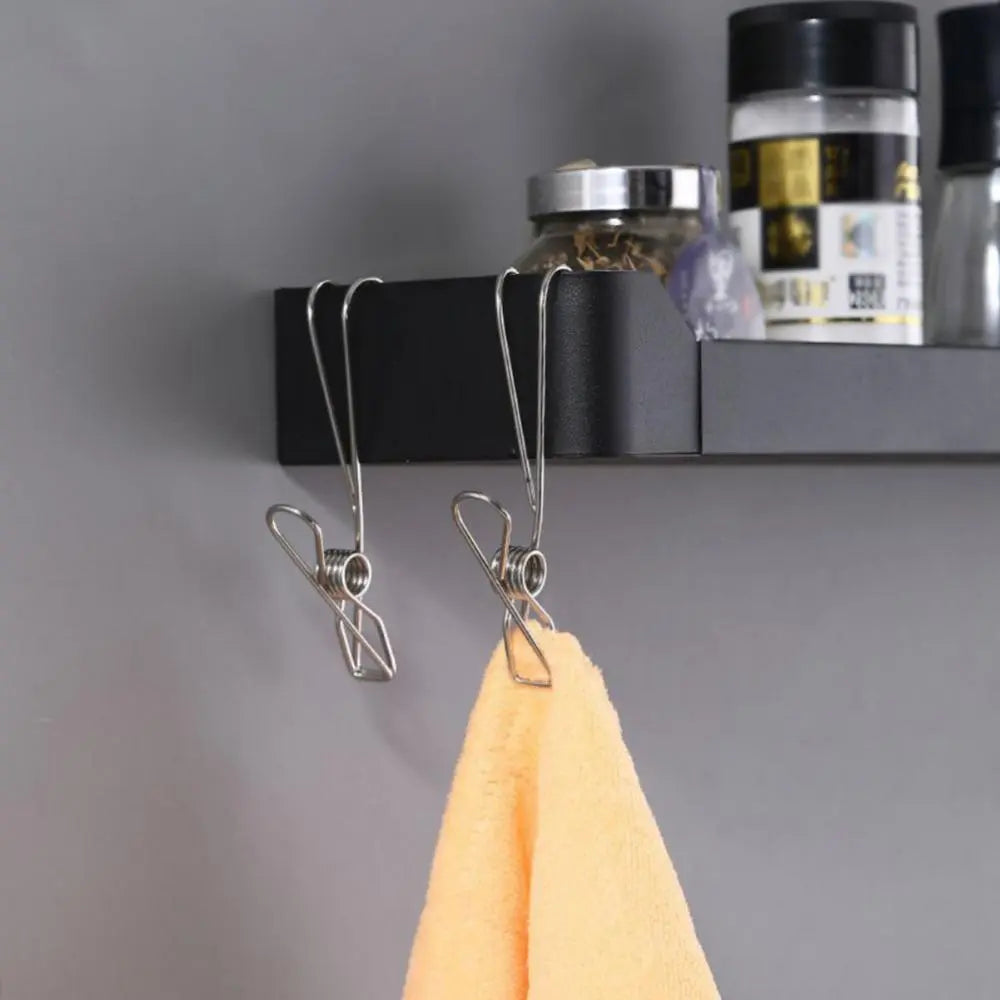 Frendorf | 10er-Set Edelstahl-Clips mit Haken – Praktisch & Rostfrei