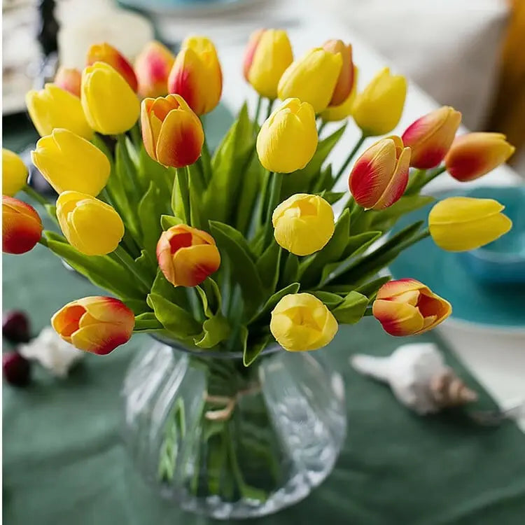 Frendorf | 10er-Set Künstliche Tulpen aus Latex – Stilvolle und langlebige Dekoblüten