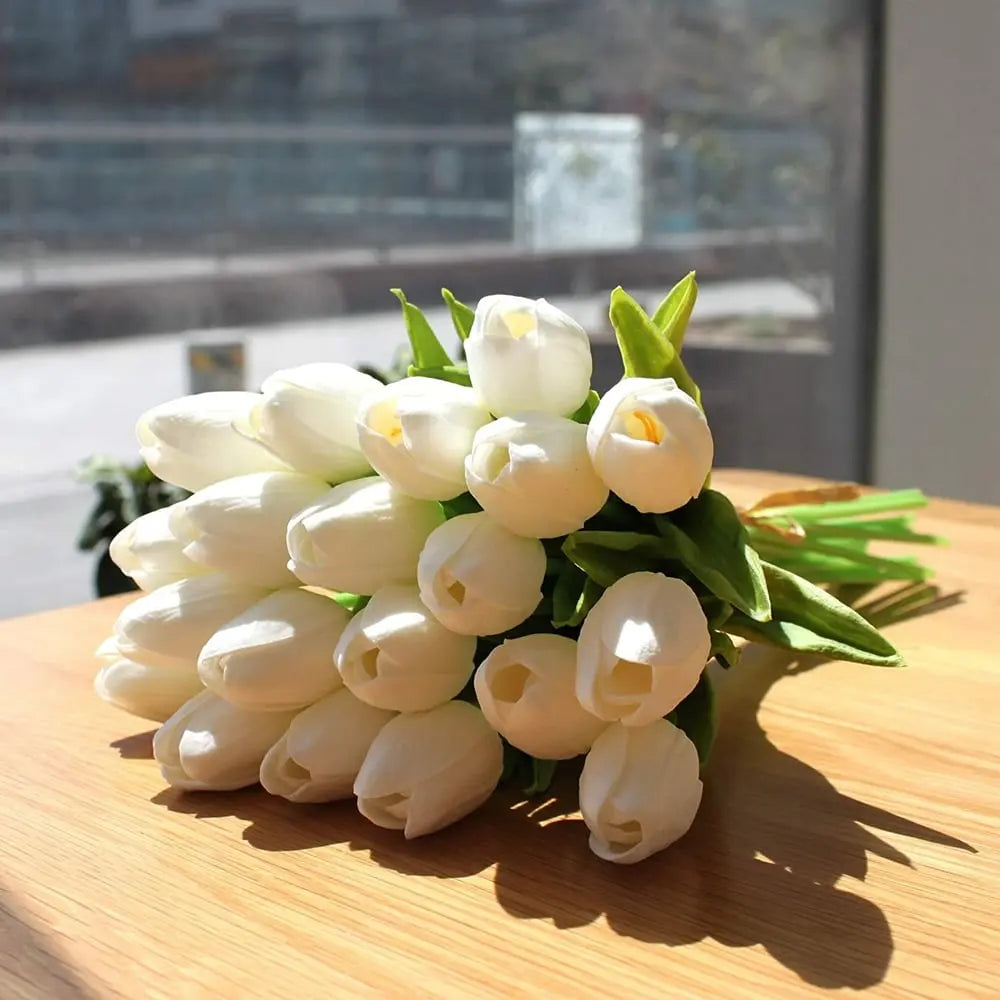 Frendorf | 10er-Set Künstliche Tulpen aus Latex – Stilvolle und langlebige Dekoblüten