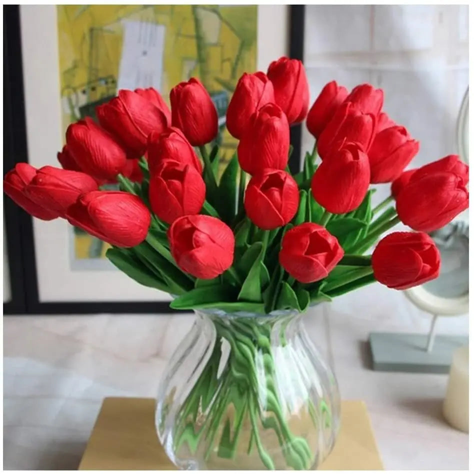Frendorf | 10er-Set Künstliche Tulpen aus Latex – Stilvolle und langlebige Dekoblüten