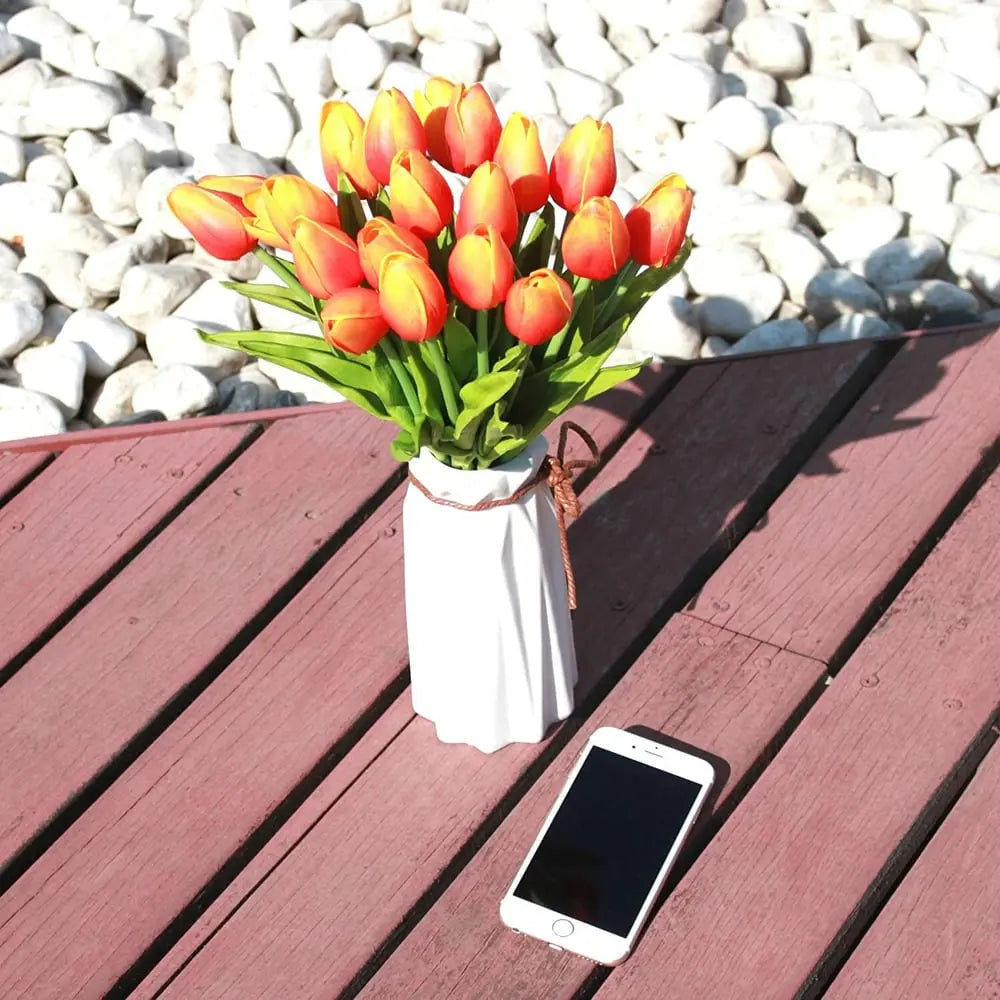 Frendorf | 10er-Set Künstliche Tulpen aus Latex – Stilvolle und langlebige Dekoblüten