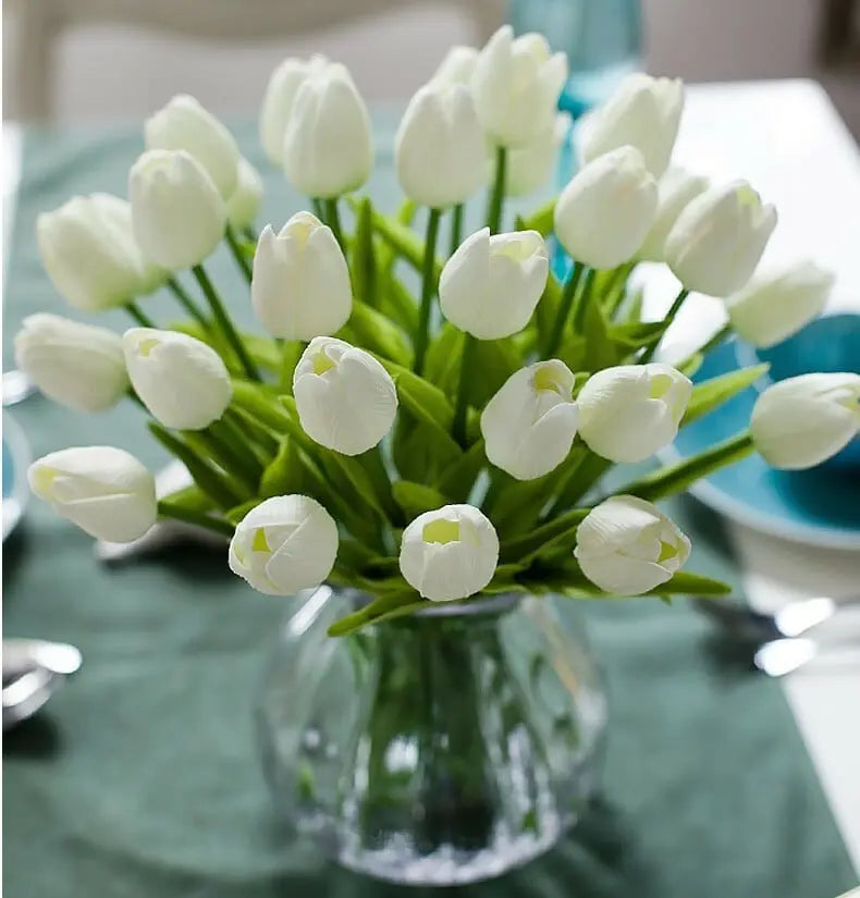 Frendorf | 10er-Set Künstliche Tulpen aus Latex – Stilvolle und langlebige Dekoblüten
