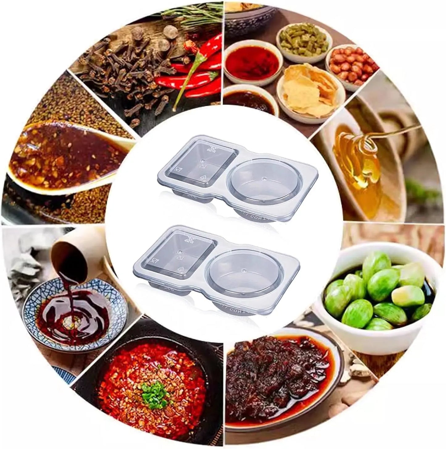 Frendorf | 10er-Set Wiederverwendbare Snackbehälter (130 ml) – Mit Doppelkammer & Auslaufschutz