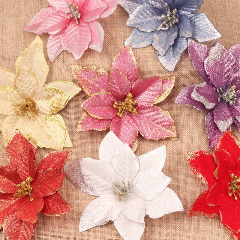 Frendorf | 10 Stück Künstliche Weihnachtsblumen Baumdeko
