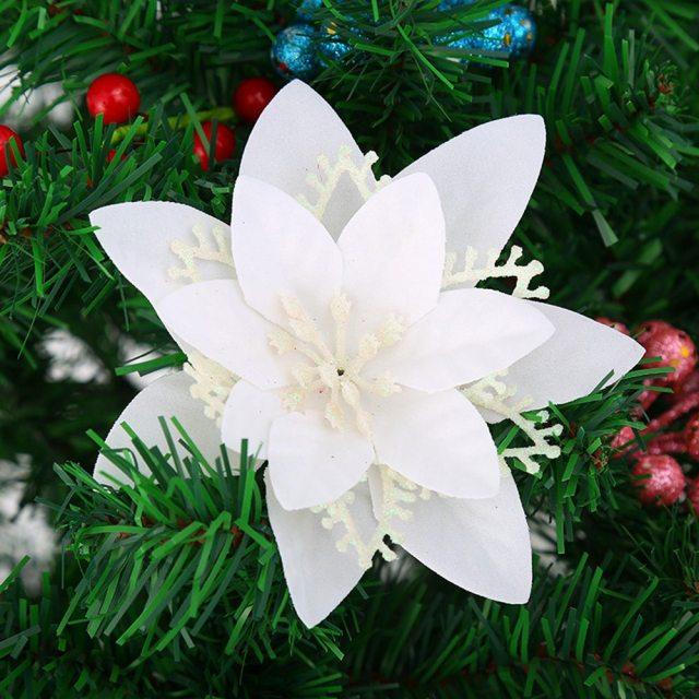 Frendorf | 10 Stück Künstliche Weihnachtsblumen Baumdeko