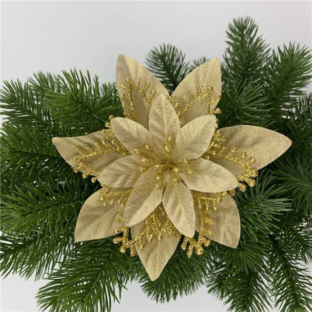 Frendorf | 10 Stück Künstliche Weihnachtsblumen Baumdeko