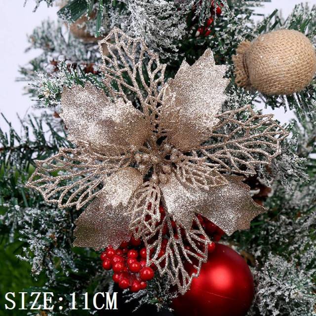 Frendorf | 10 Stück Künstliche Weihnachtsblumen Baumdeko