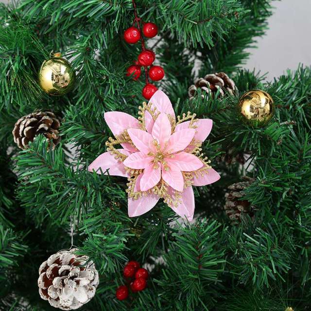 Frendorf | 10 Stück Künstliche Weihnachtsblumen Baumdeko