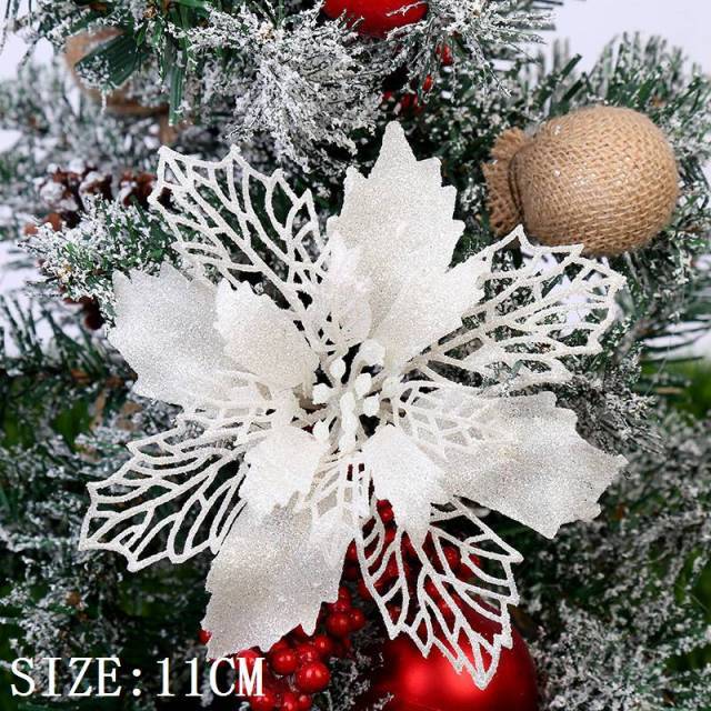 Frendorf | 10 Stück Künstliche Weihnachtsblumen Baumdeko