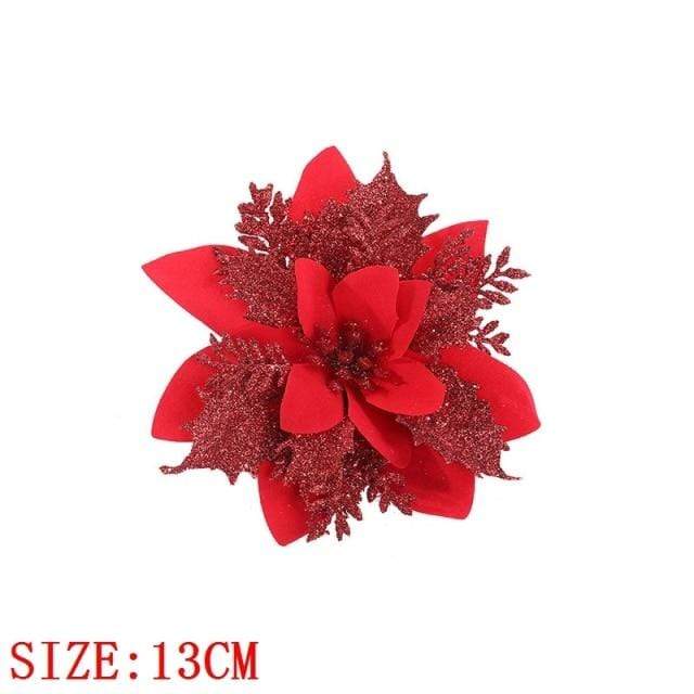 Frendorf | 10 Stück Künstliche Weihnachtsblumen Baumdeko