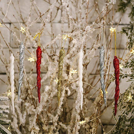 Frendorf | 10 Stück Weihnachts-Eiszapfen Baumhängend