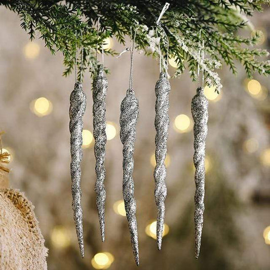 Frendorf | 10 Stück Weihnachts-Eiszapfen Baumhängend