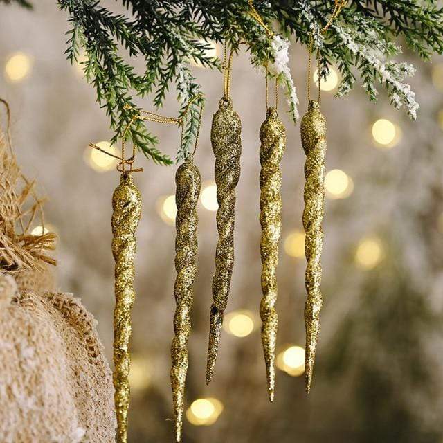 Frendorf | 10 Stück Weihnachts-Eiszapfen Baumhängend