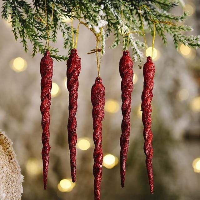 Frendorf | 10 Stück Weihnachts-Eiszapfen Baumhängend