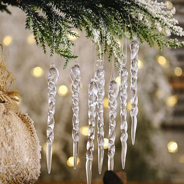 Frendorf | 10 Stück Weihnachts-Eiszapfen Baumhängend