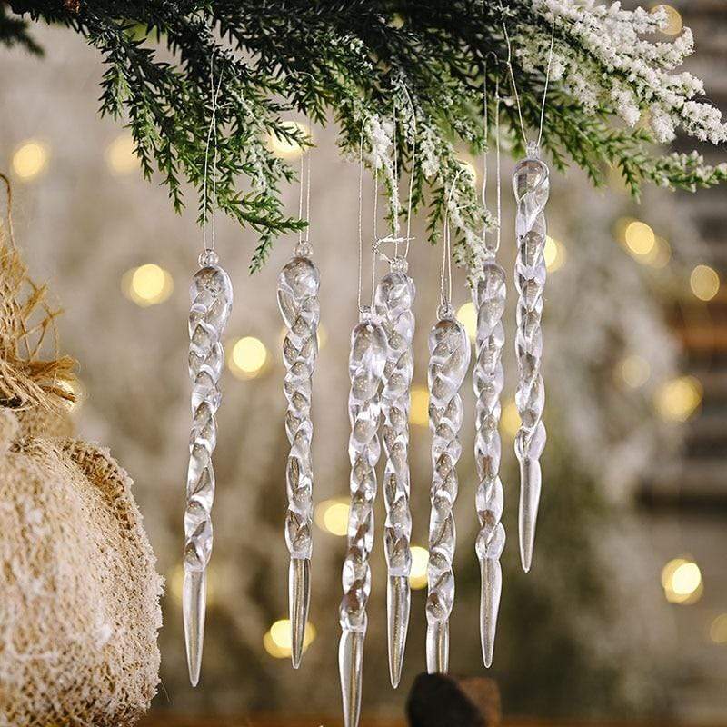 Frendorf | 10 Stück Weihnachts-Eiszapfen Baumhängend
