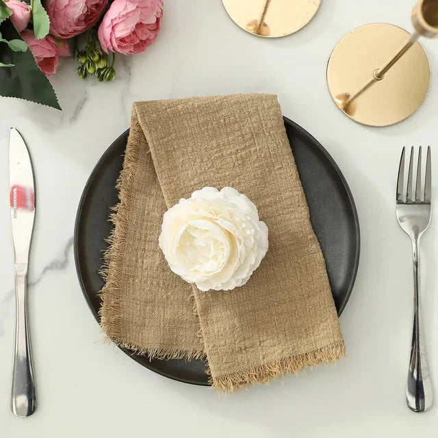 Frendorf | 10Stück Stoffserviette Baumwolle Tischaccessoires Leinenhandtuch Dekoration