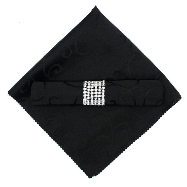 Frendorf | 10 Stück Polyester Jacquard Tisch Servietten Abendessen Servietten Taschentücher