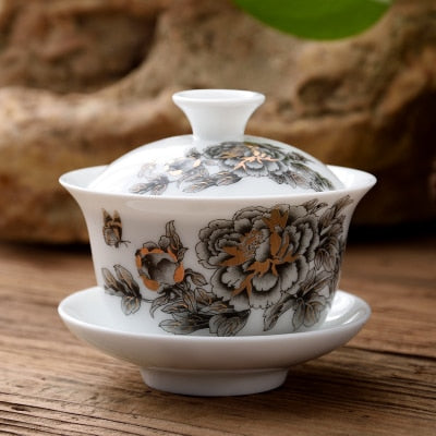 11.11 gaiwan 80cc Porzellan Tischgeschirr chinesische Keramik Teeschalen Set mit Deckel Tasse Untertasse China Tasse Schalen