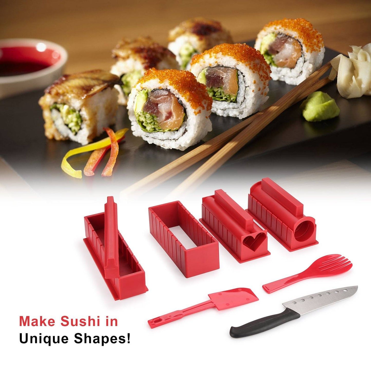 Frendorf | 11-teilig: Sushi-Maker-Set Sushi-Rollen mit hochwertigem Sushi-Messer