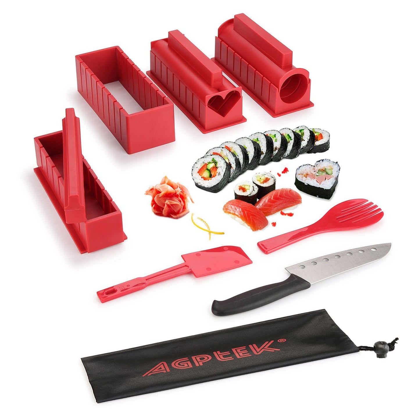 Frendorf | 11-teilig: Sushi-Maker-Set Sushi-Rollen mit hochwertigem Sushi-Messer