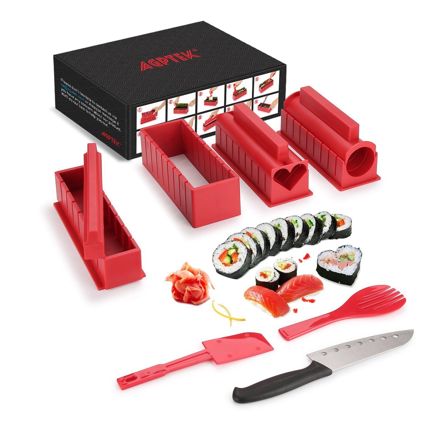 Frendorf | 11-teilig: Sushi-Maker-Set Sushi-Rollen mit hochwertigem Sushi-Messer