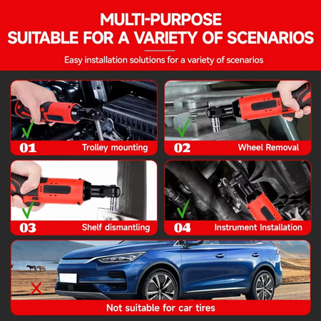 Frendorf | 12V/18V Akku-Rechtswinkel-Schlagschrauber, 3/8" Wiederaufladbares Elektrowerkzeug