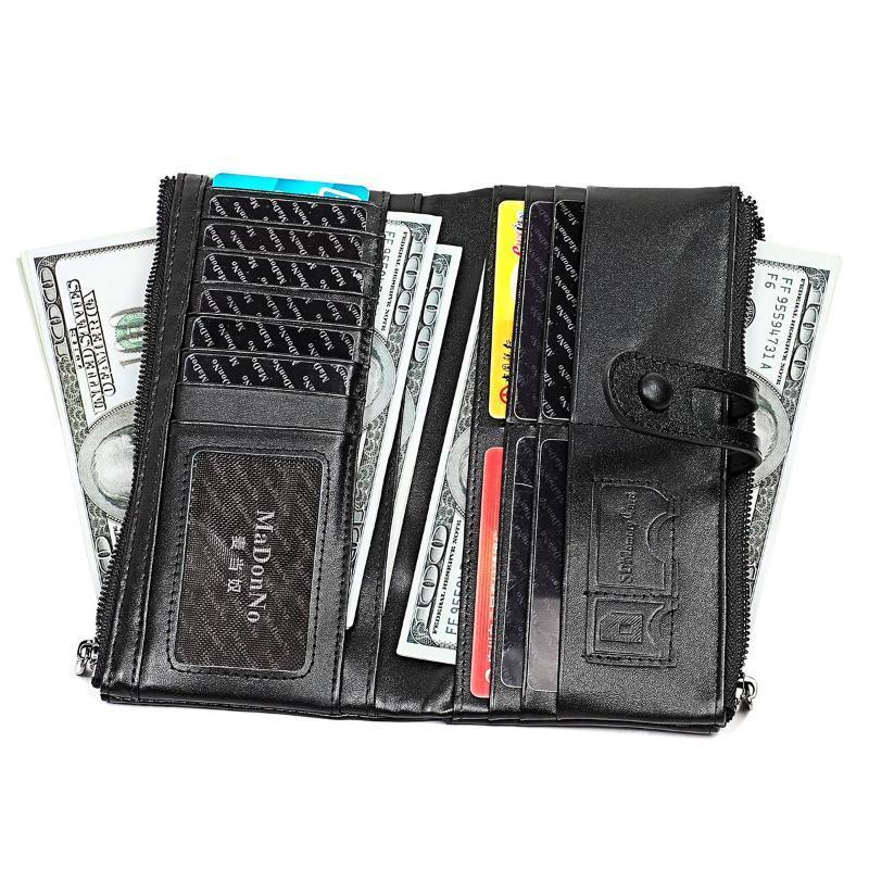 Frendorf | Damen Echtes Leder Clutch Lange Geld Münztasche