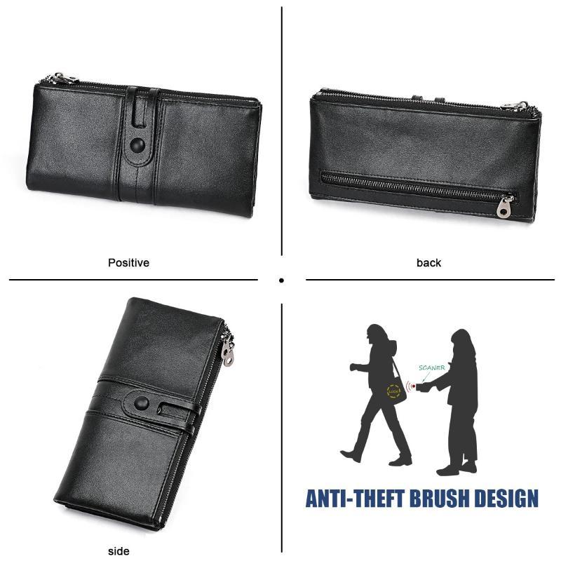 Frendorf | Damen Echtes Leder Clutch Lange Geld Münztasche