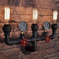 Frendorf | PipeLume Industrielle Wandleuchte | Retro Metallrohr-Design | 2/3-flammige Wandlampe | Vintage Deko