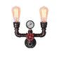 Frendorf | PipeLume Industrielle Wandleuchte | Retro Metallrohr-Design | 2/3-flammige Wandlampe | Vintage Deko