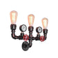 Frendorf | PipeLume Industrielle Wandleuchte | Retro Metallrohr-Design | 2/3-flammige Wandlampe | Vintage Deko